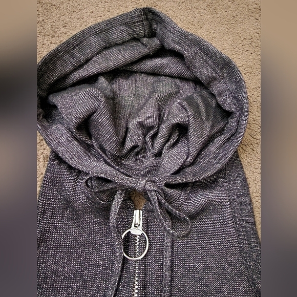 Charcoal Sparkle Hooded Zip Up Sleeveless Top, Women's XS [NWT!] - Picture 3 of 8